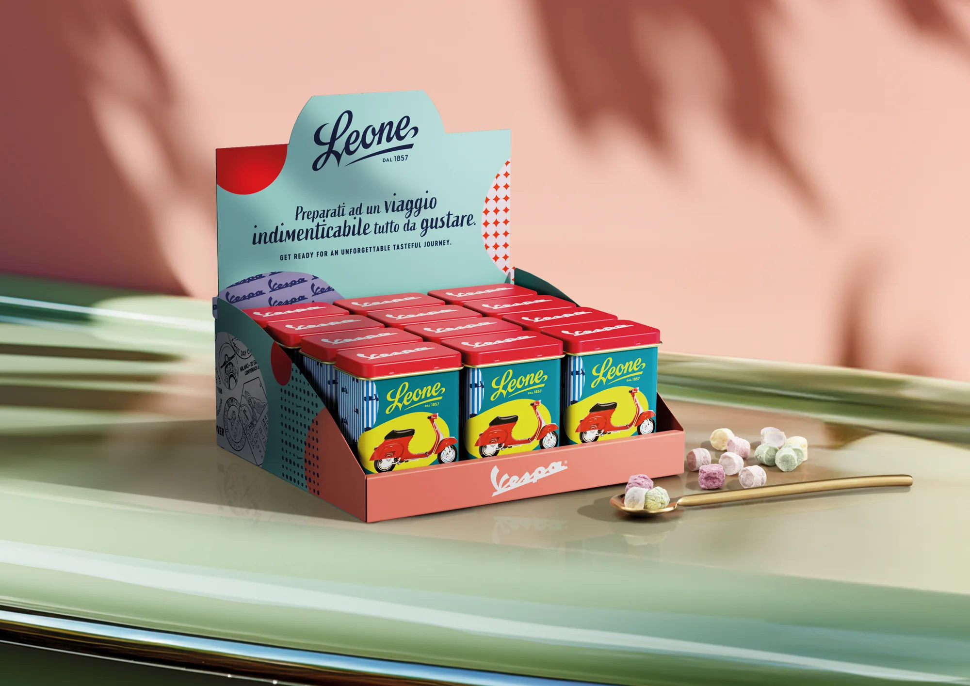 Espositore 24 lattine Pastiglie "Vespa" 30g - Image 2