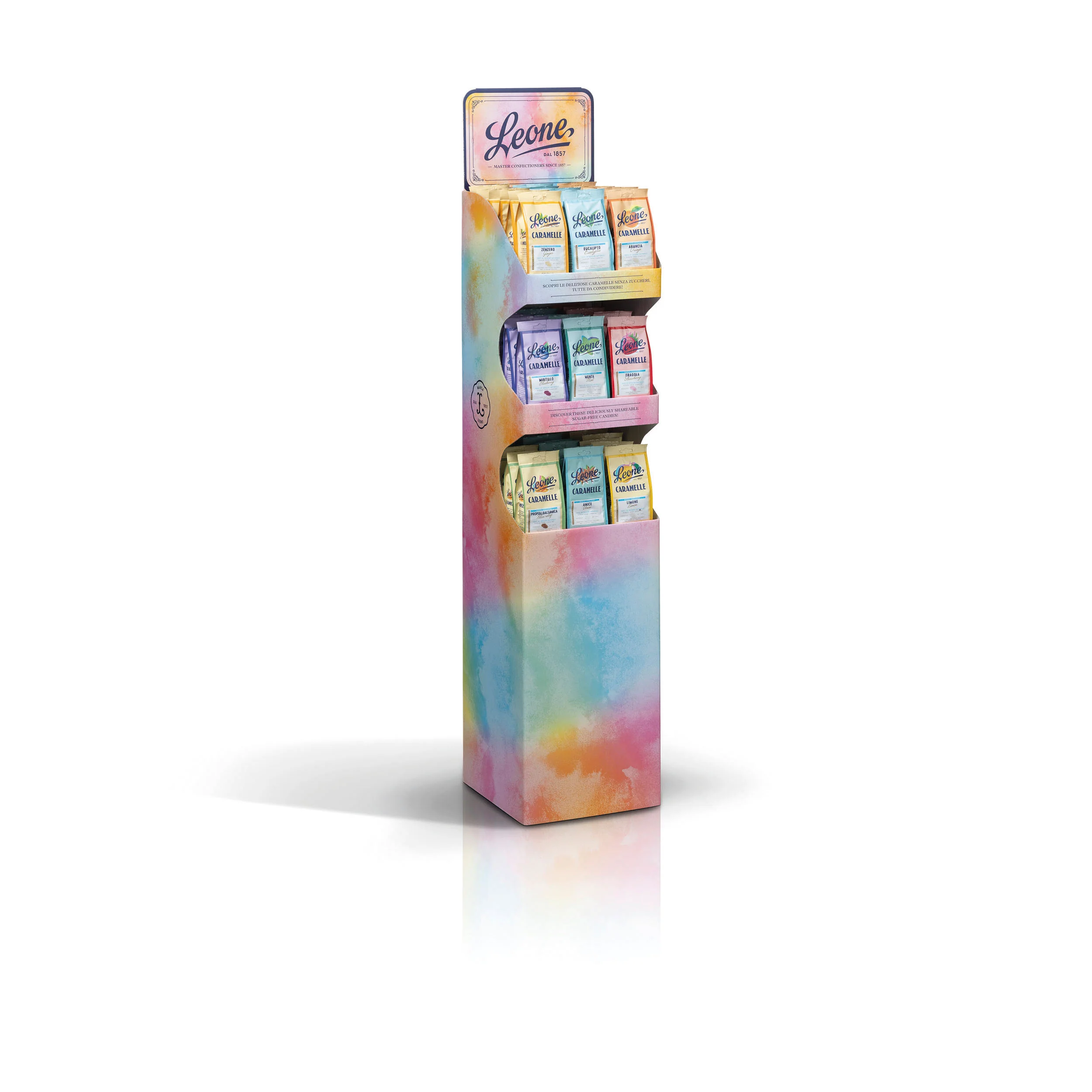 Espositore 54 Sacchetti Caramelle Senza Zucchero assortiti