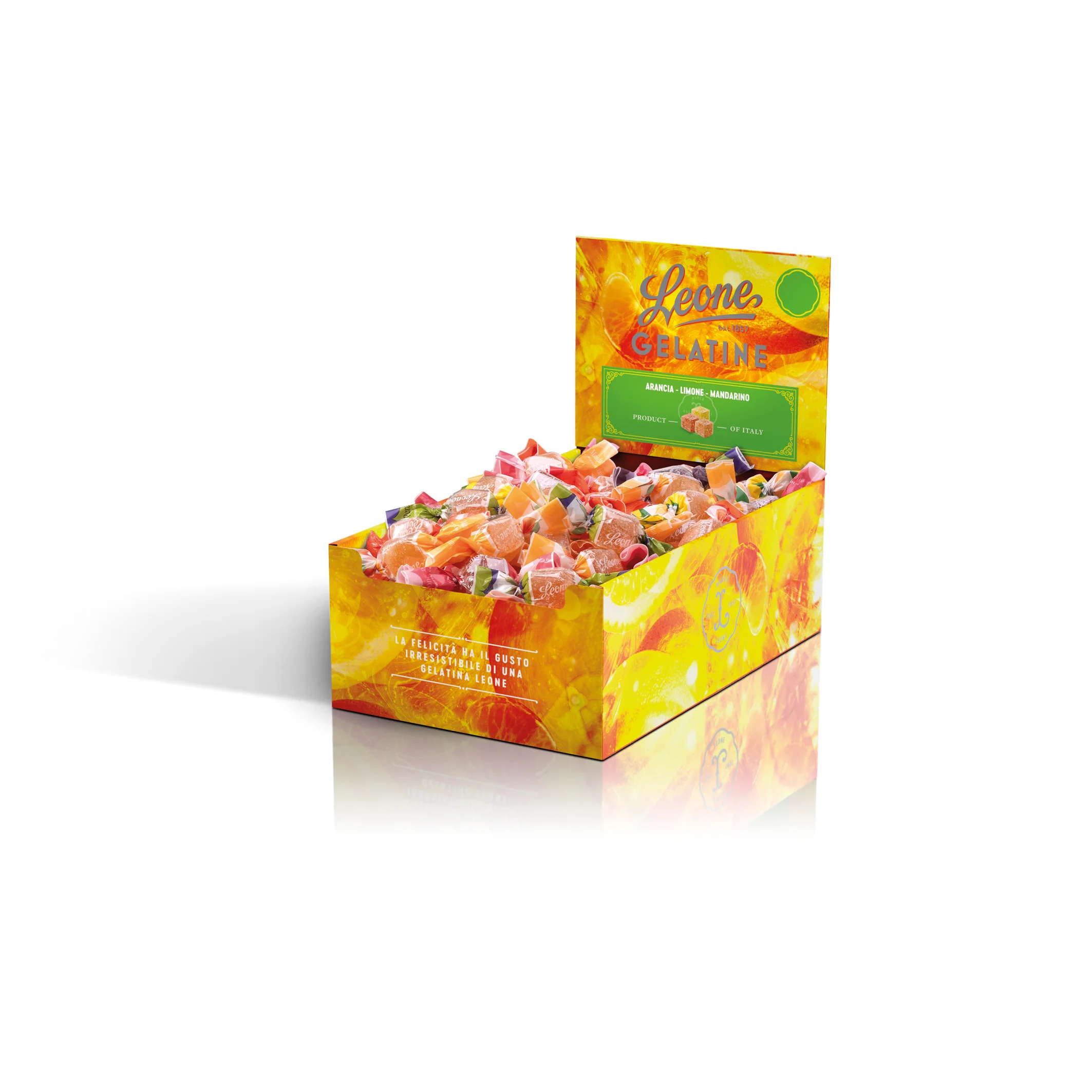 Espositore sfuso avancassa in cartotecnica 1 kg Gelée ass. (arancia limone mandarino)