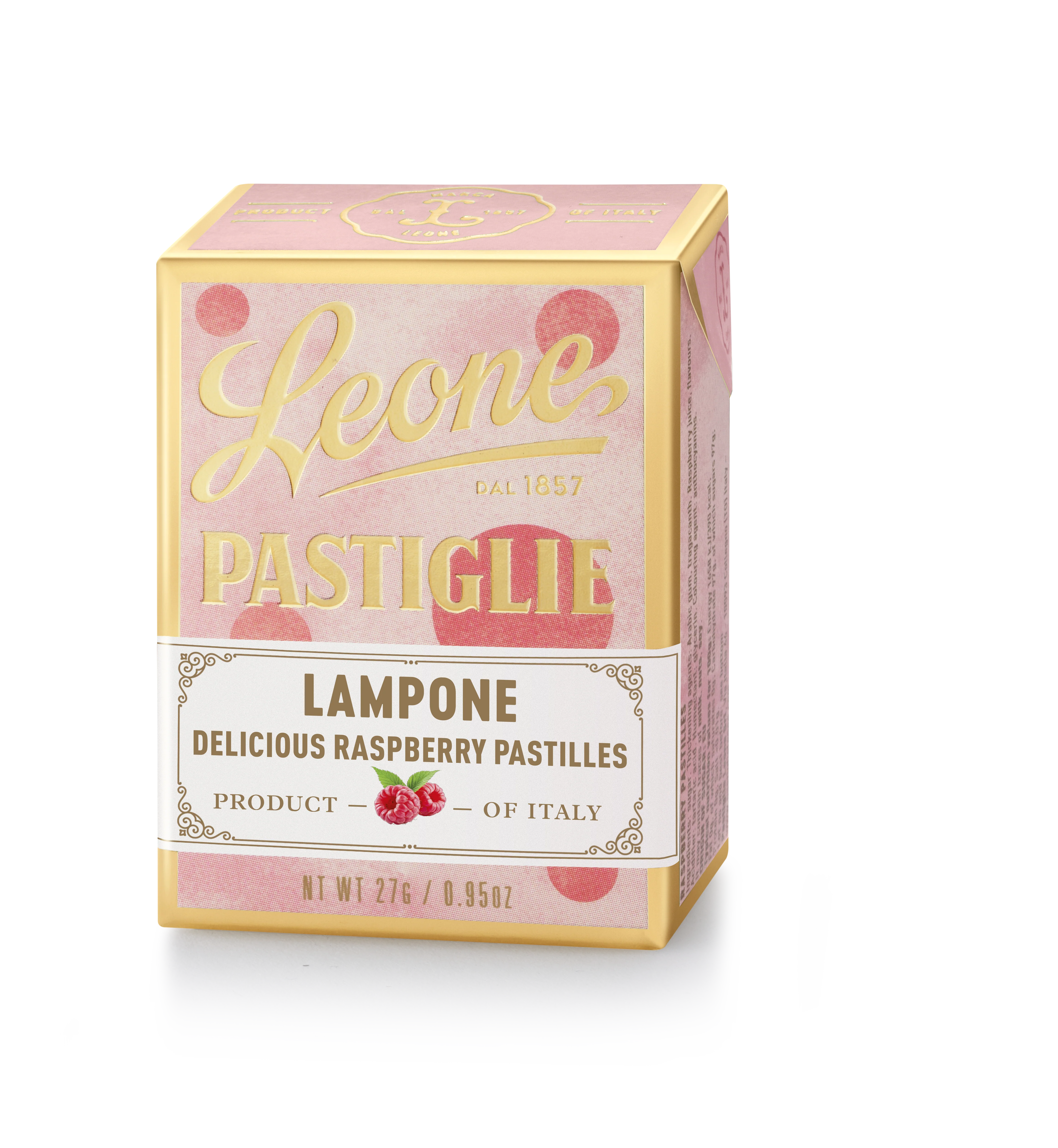 Mini espositore 18 scatolette Pastiglie Lampone 27g